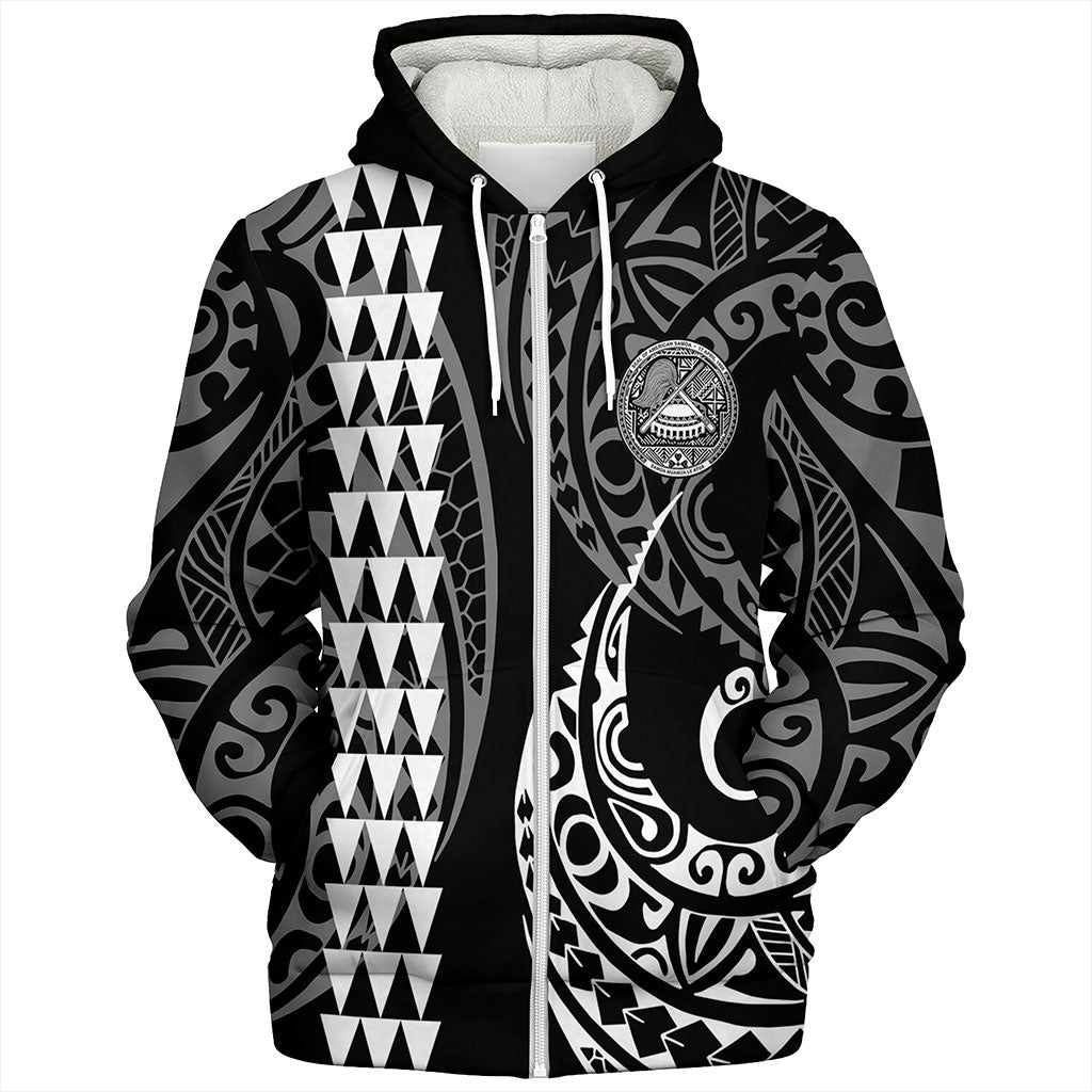 American Samoa Sherpa Hoodie Kakau Style Ver.1