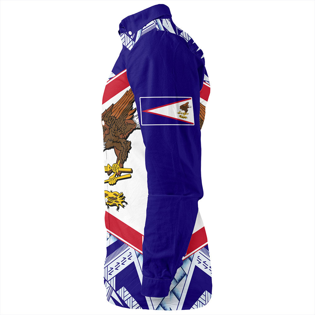 American Samoa Long Sleeve Shirt Flag Design With Pattern