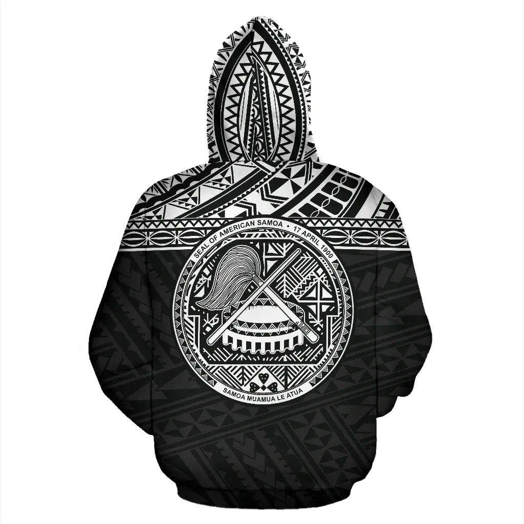 American Samoa All Over Hoodie - Polynesian Black Version