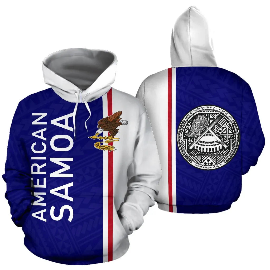 American Samoa All Over Hoodie - Polynesian Straight Version