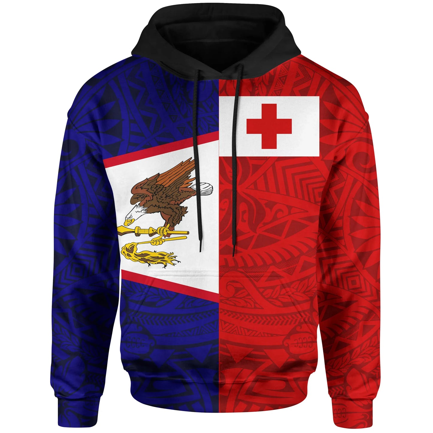 American Samoa nd Tonga Hoodie Polynesian Pattern