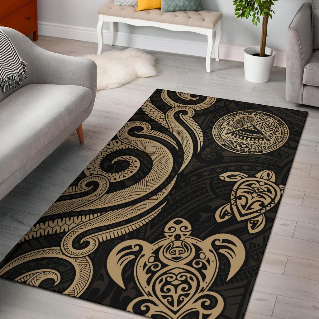 American Samoa Area Rug - Gold Tentacle Turtle