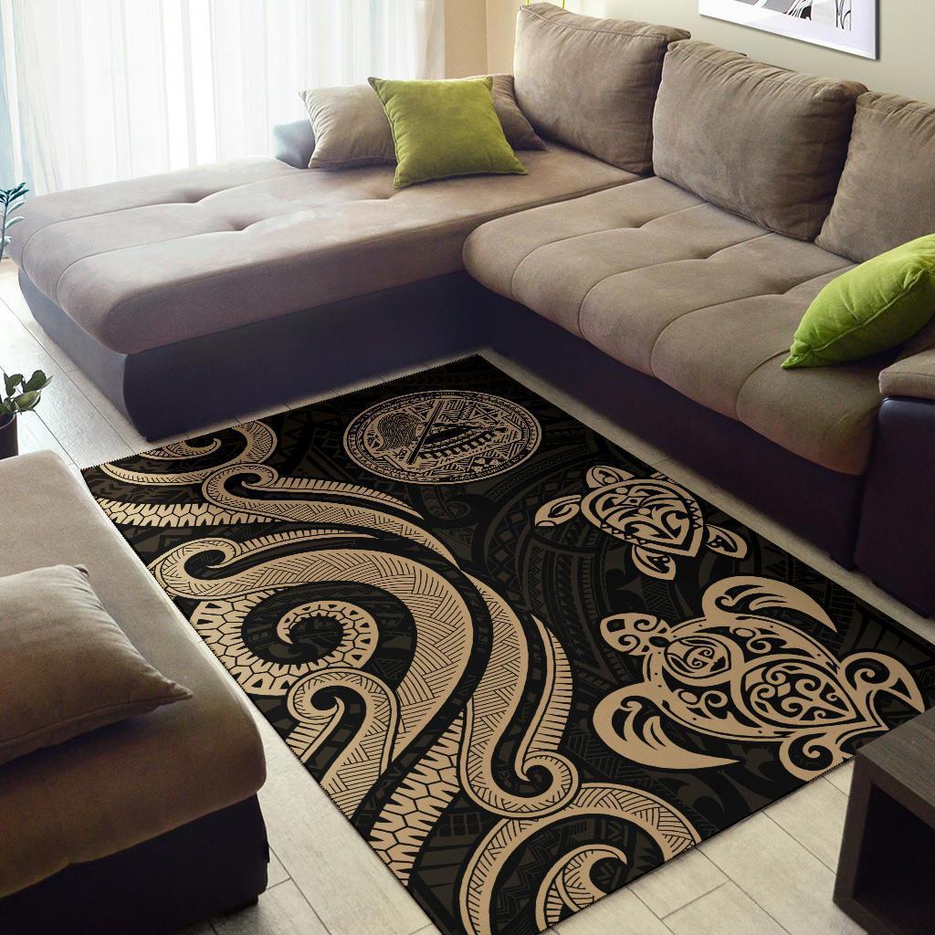American Samoa Area Rug - Gold Tentacle Turtle