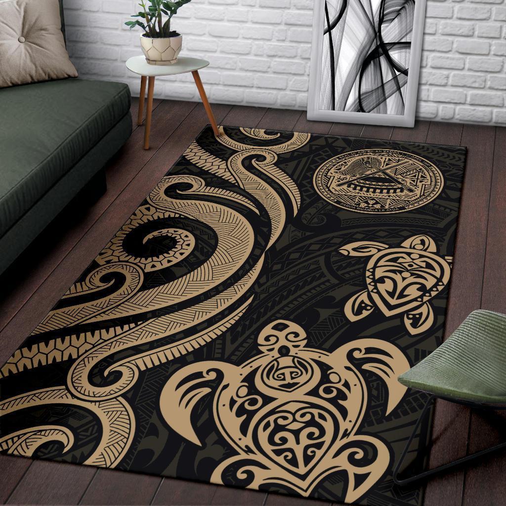 American Samoa Area Rug - Gold Tentacle Turtle