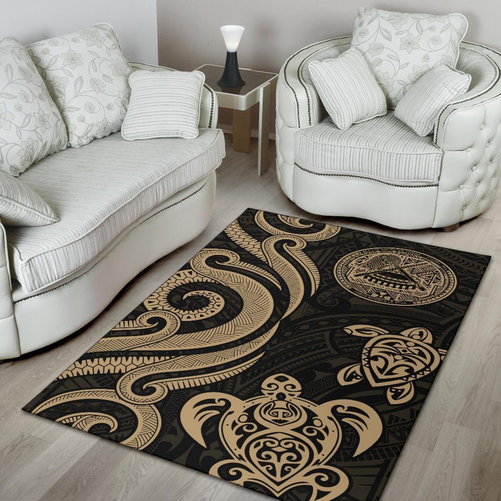 American Samoa Area Rug - Gold Tentacle Turtle