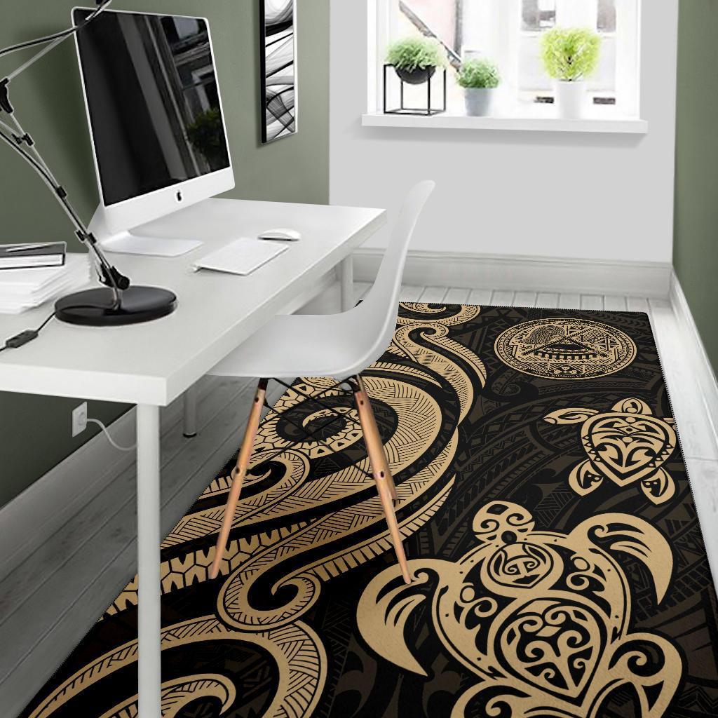 American Samoa Area Rug - Gold Tentacle Turtle