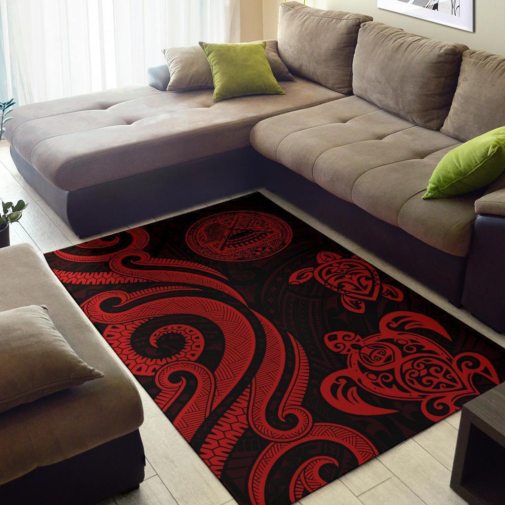 American Samoa Area Rug - Red Tentacle Turtle