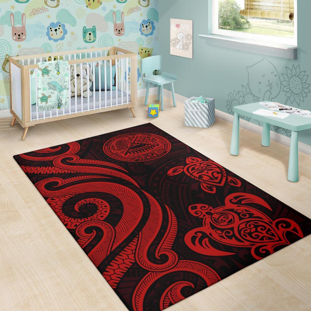American Samoa Area Rug - Red Tentacle Turtle