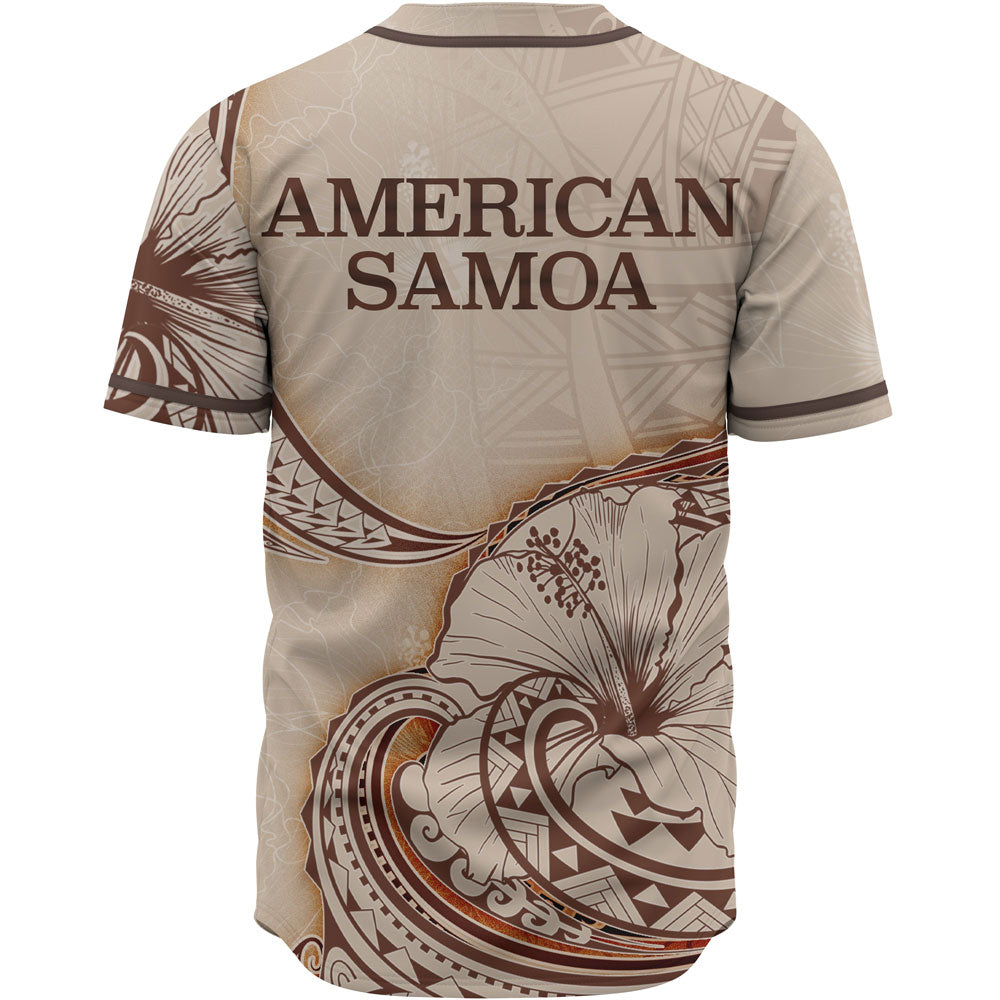 American Samoa Baseball Shirt - Hibiscus Flowers Vintage Style