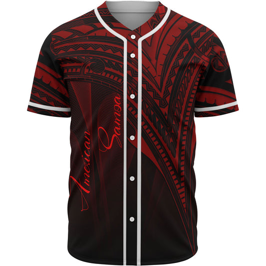 American Samoa Baseball Shirt - Red Color Cross Style