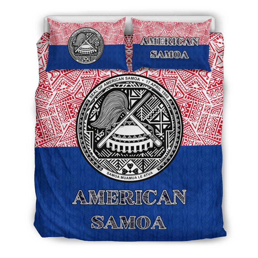 American Samoa Duvet Cover Set - Flag Coat Of Arms Style