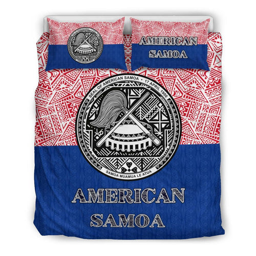 American Samoa Duvet Cover Set - Flag Coat Of Arms Style