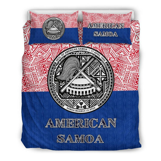 American Samoa Duvet Cover Set - Flag Coat Of Arms Style