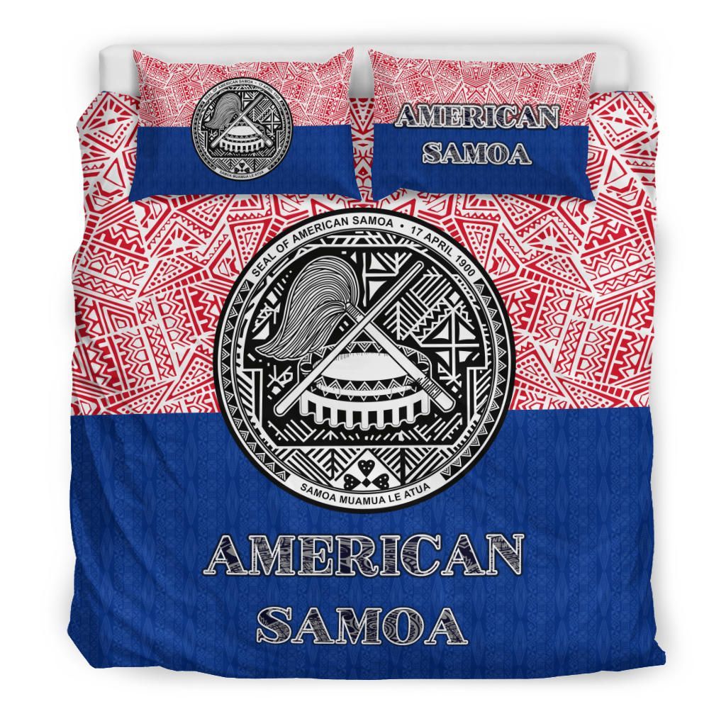 American Samoa Duvet Cover Set - Flag Coat Of Arms Style