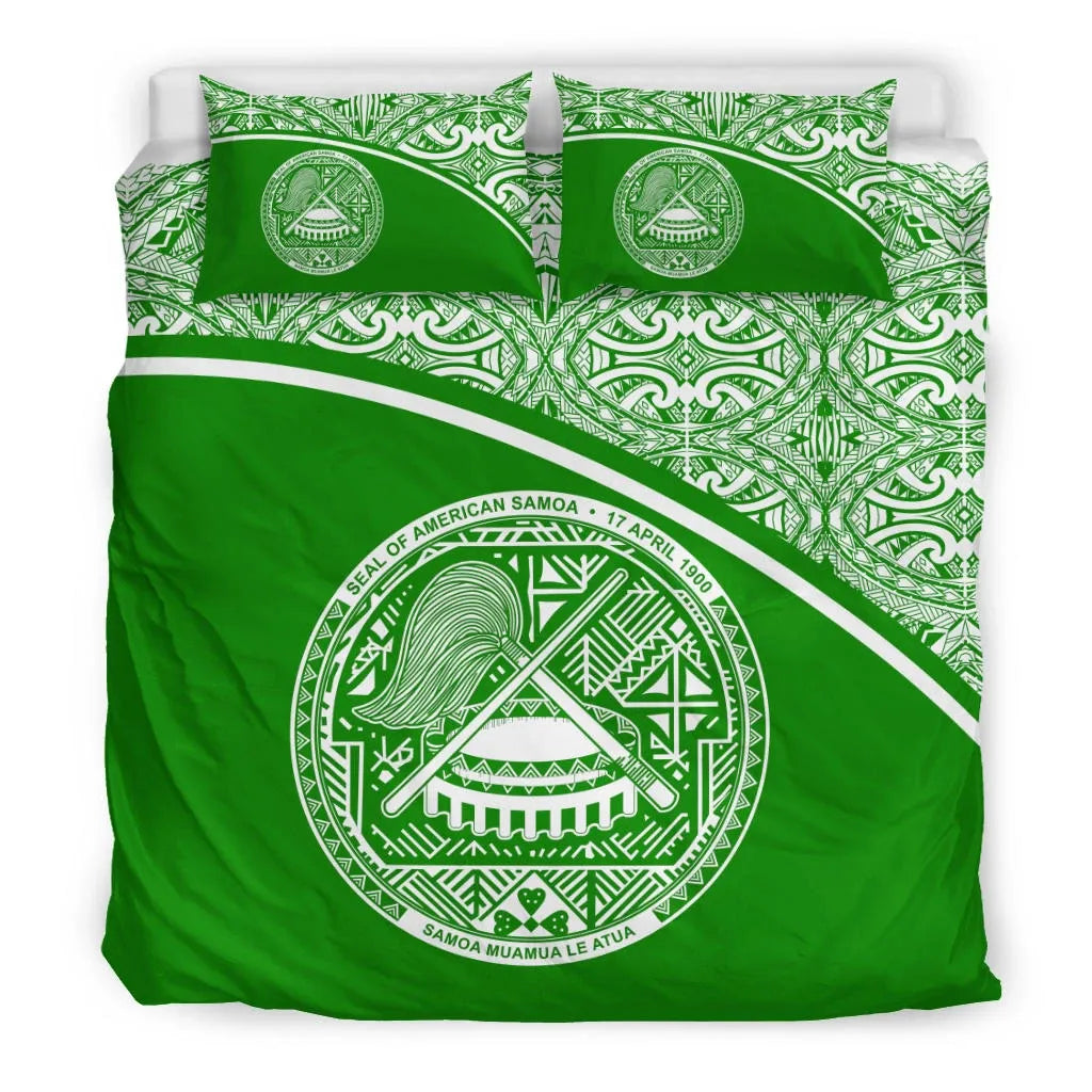 American Samoa Duvet Cover Set - Green Curve Style