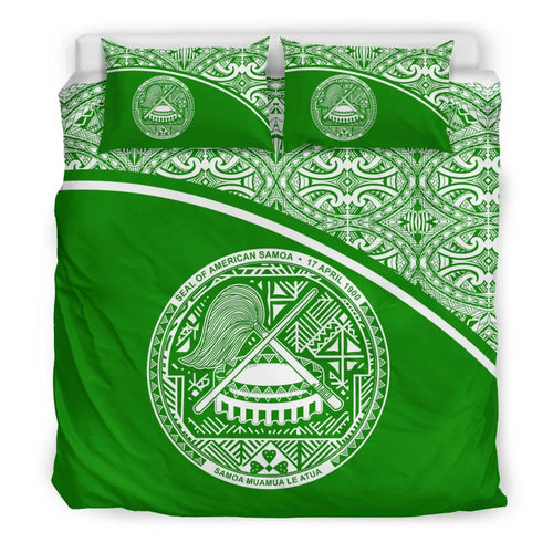 American Samoa Duvet Cover Set - Green Curve Style