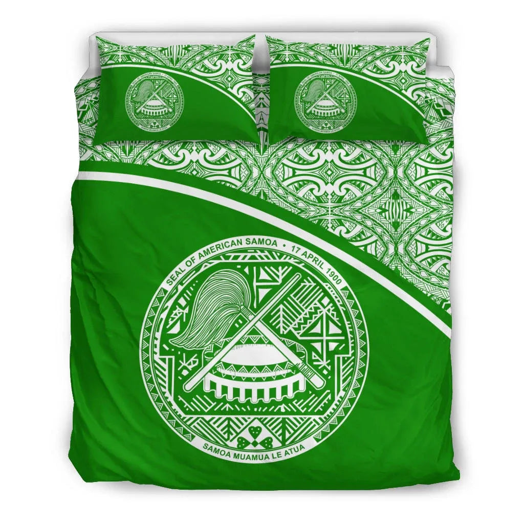 American Samoa Duvet Cover Set - Green Curve Style