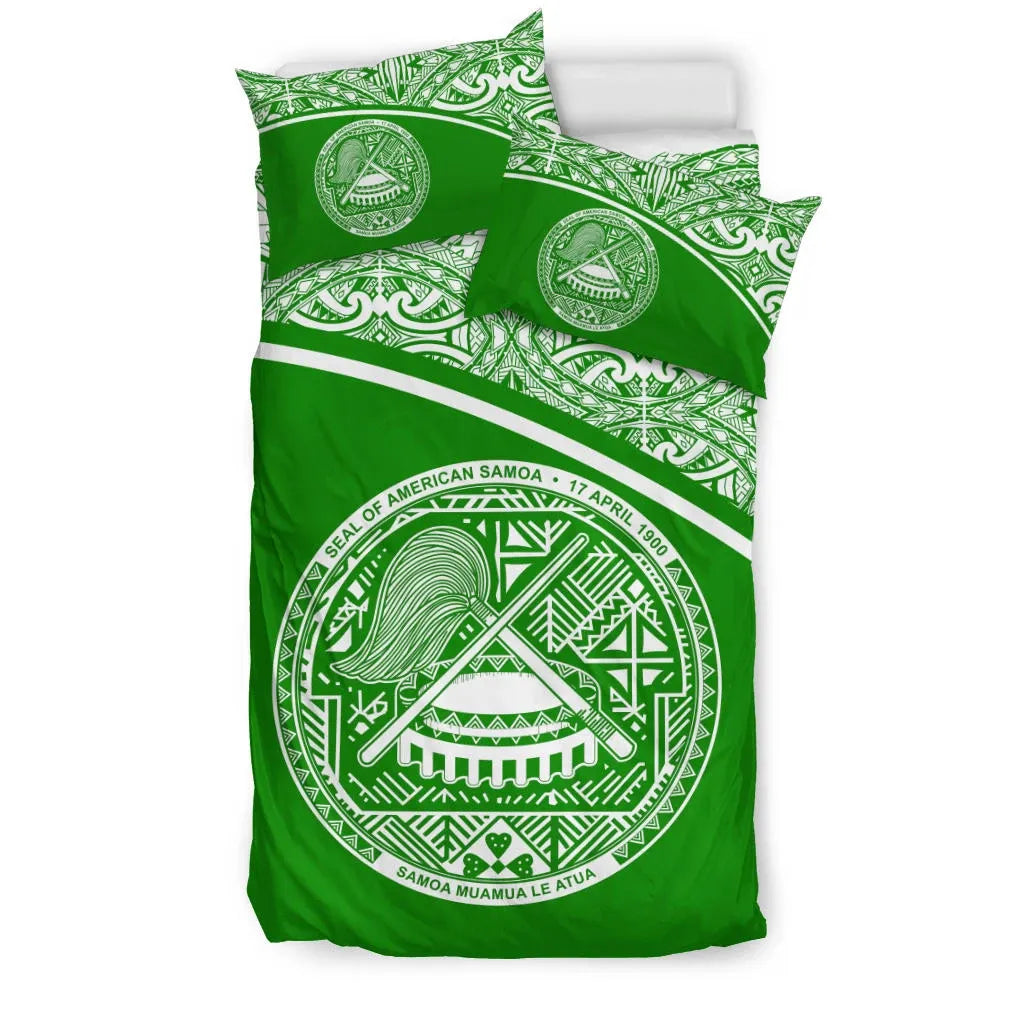American Samoa Duvet Cover Set - Green Curve Style