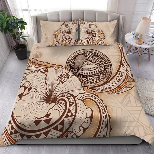 American Samoa Bedding Set - Hibiscus Flower Vintage Style