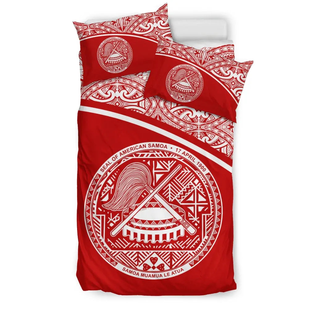 American Samoa Duvet Cover Set - Red Curve Style