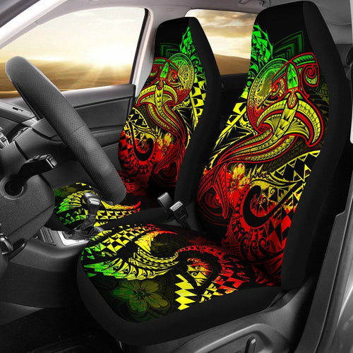 American Samoa Car Seat Covers - Reggae Shark Polynesian Tattoo