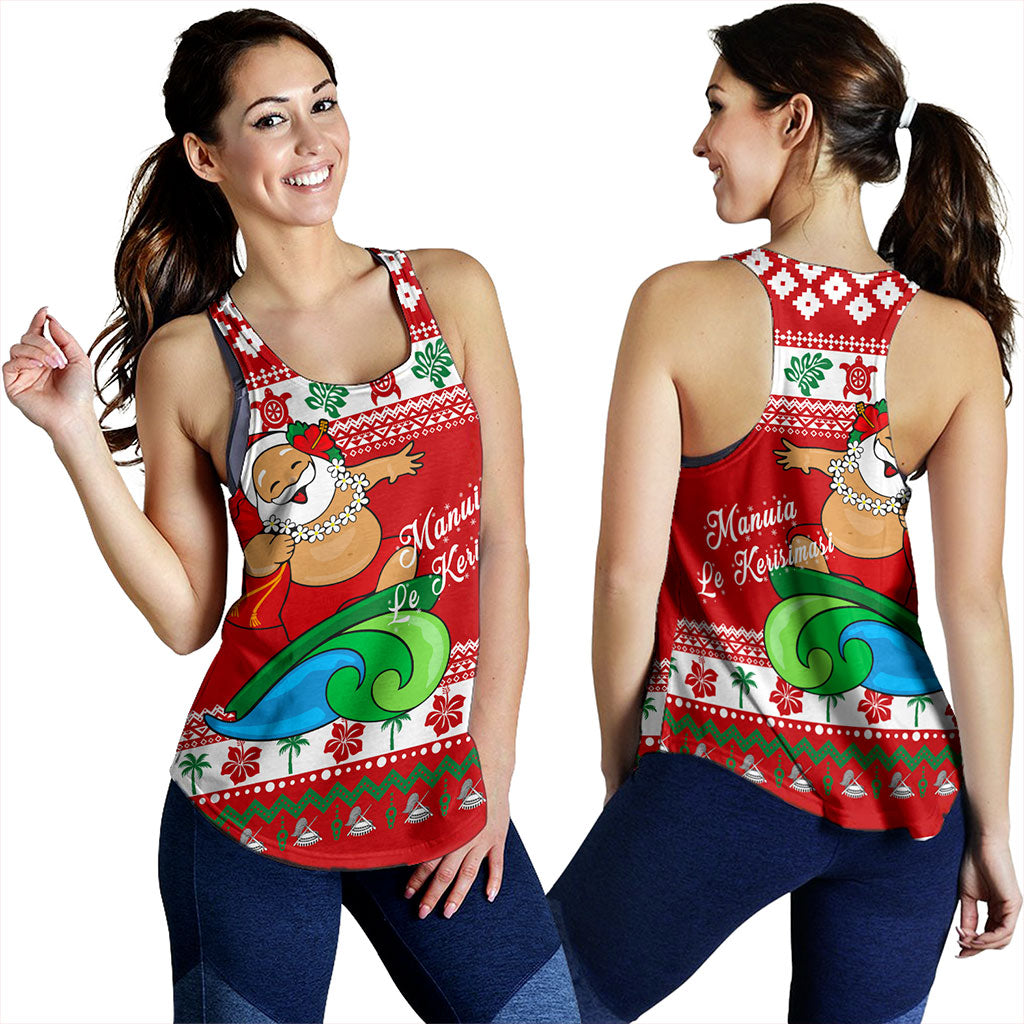 American Samoa Women Tank Santa Claus Ho Ho Ho Christmas