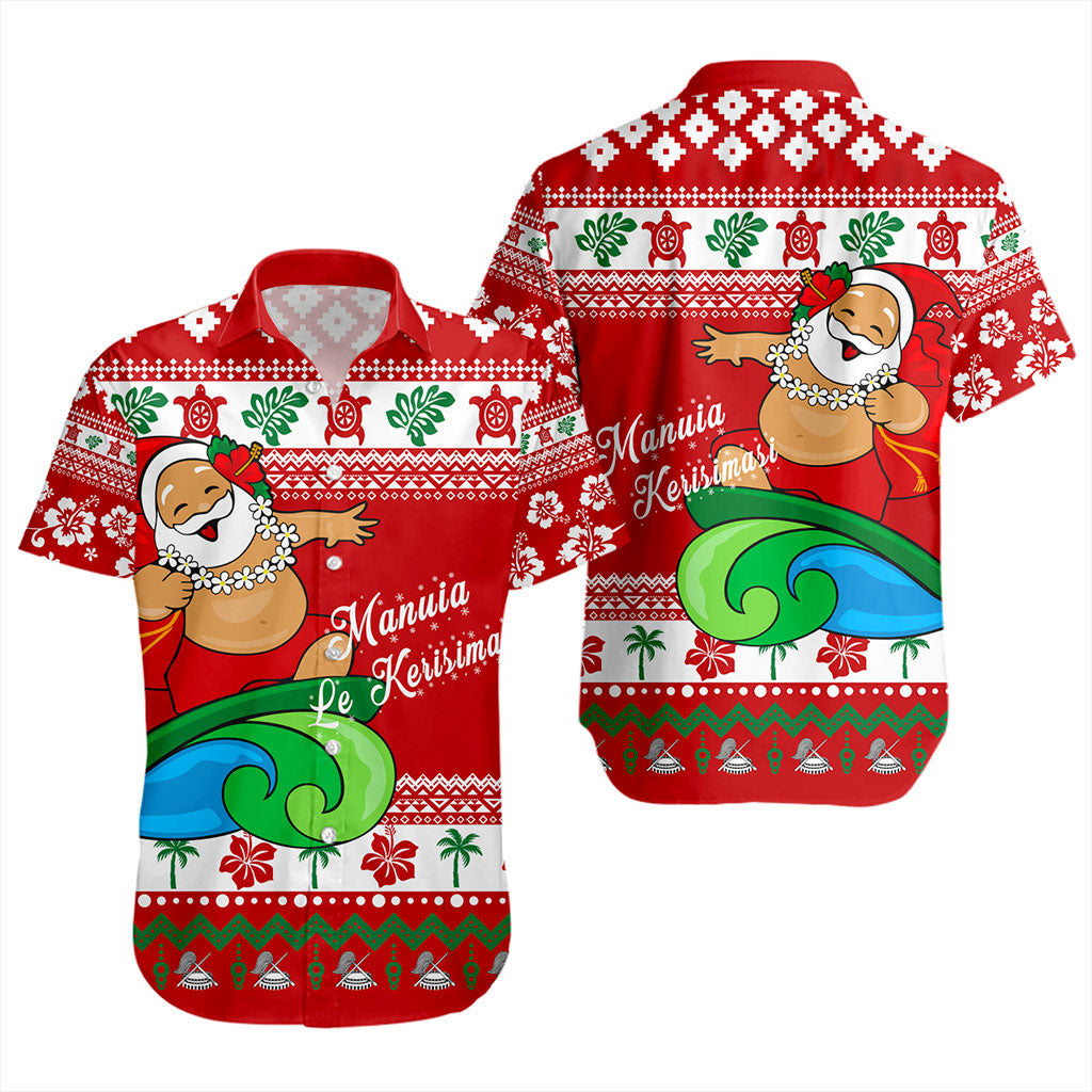 American Samoa Short Sleeve Shirt Santa Claus Ho Ho Ho Christmas