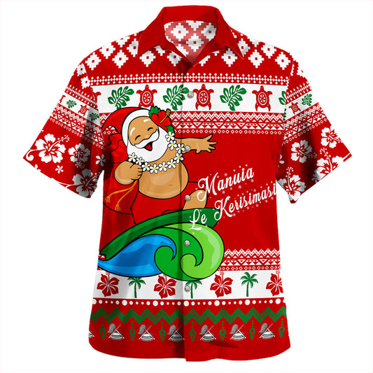 American Samoa Hawaiian Shirt Santa Claus Ho Ho Ho Christmas