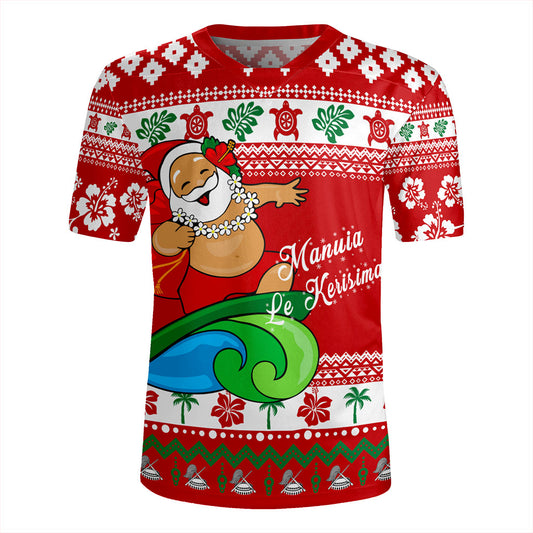 American Samoa Rugby Jersey Santa Claus Ho Ho Ho Christmas