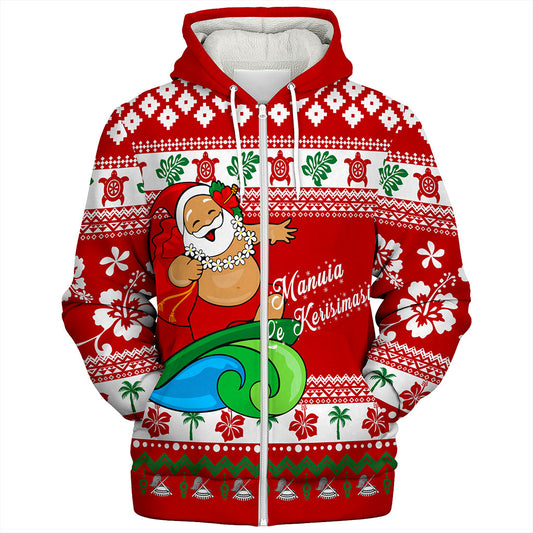 American Samoa Sherpa Hoodie Santa Claus Ho Ho Ho Christmas