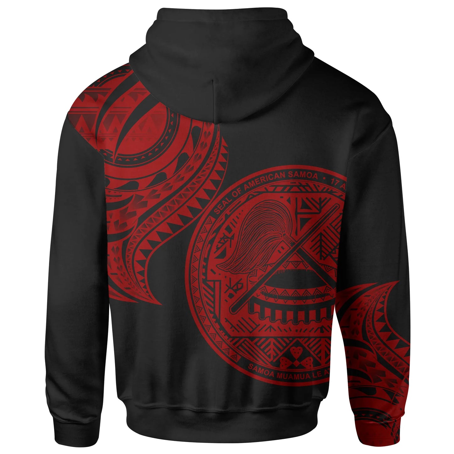 American Samoa Custom Personalised Hoodie - American Samoa Tatau Red Patterns