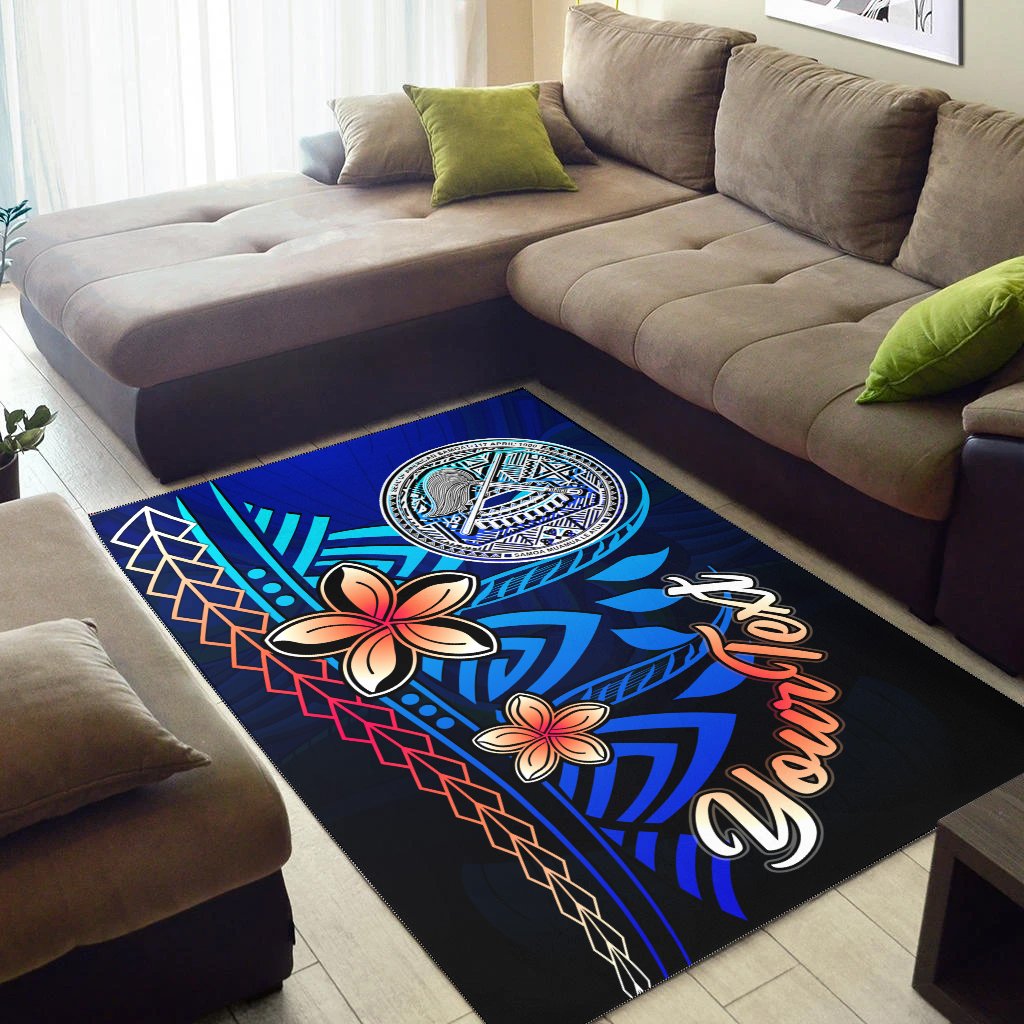 American Samoa Custom Personalised Area Rug - Vintage Tribal Mountain
