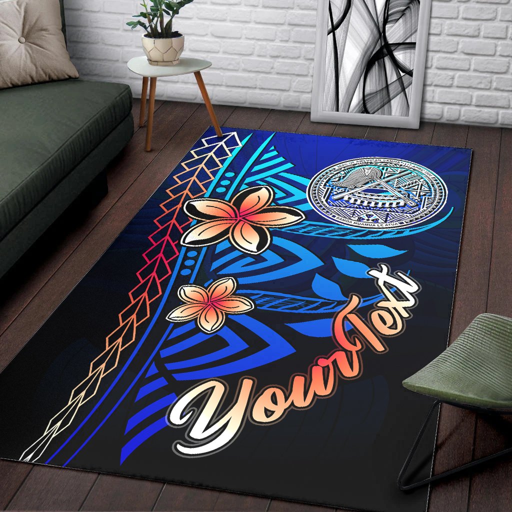 American Samoa Custom Personalised Area Rug - Vintage Tribal Mountain