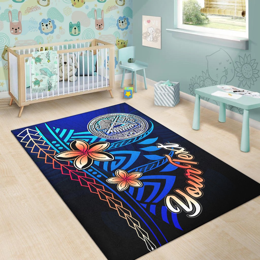 American Samoa Custom Personalised Area Rug - Vintage Tribal Mountain