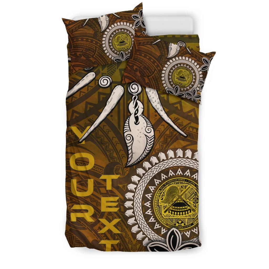 American Samoa Custom Personalised Bedding Set - Polynesian Boar Tusk