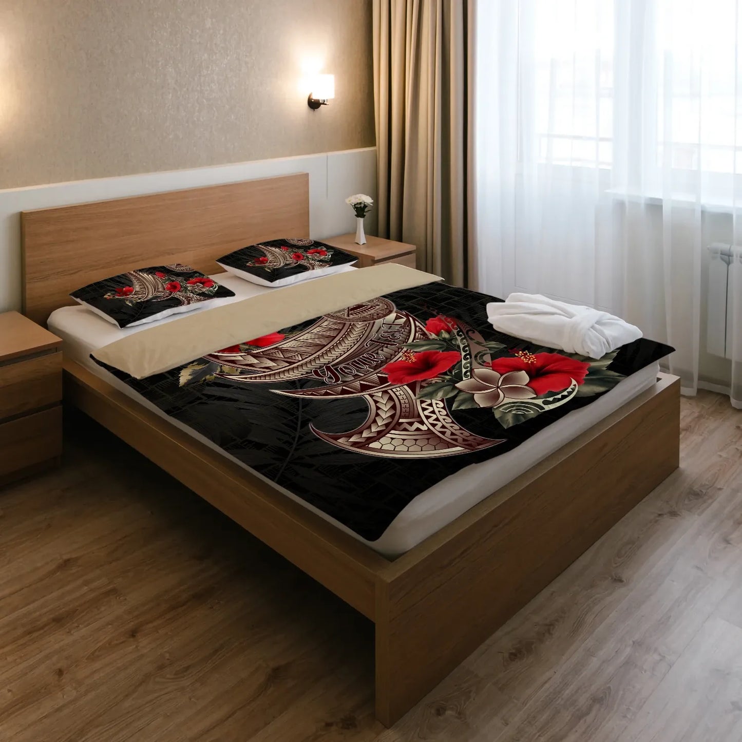 American Samoa Custom Personalised Bedding Set - Polynesian Tribal Vintage Style