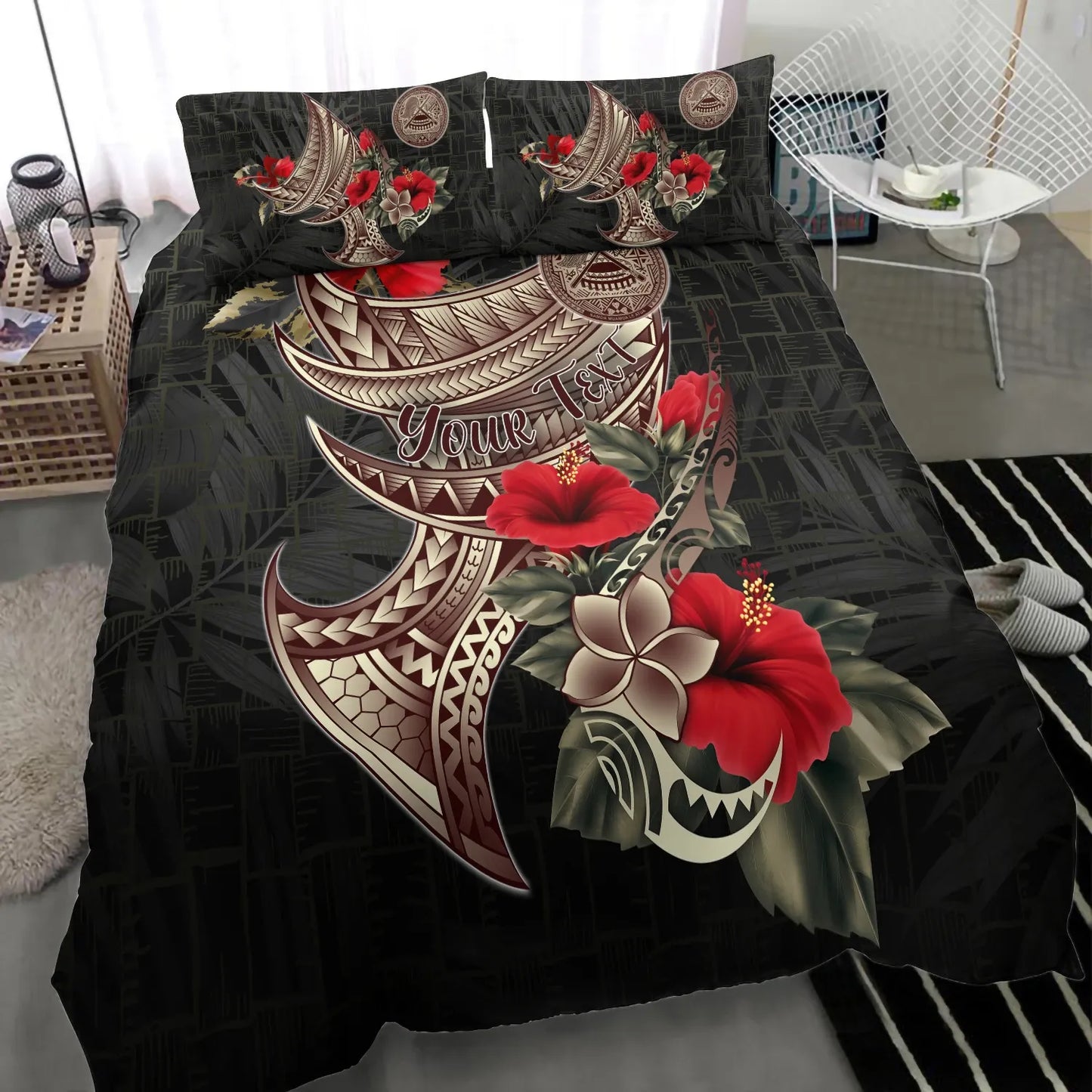 American Samoa Custom Personalised Bedding Set - Polynesian Tribal Vintage Style