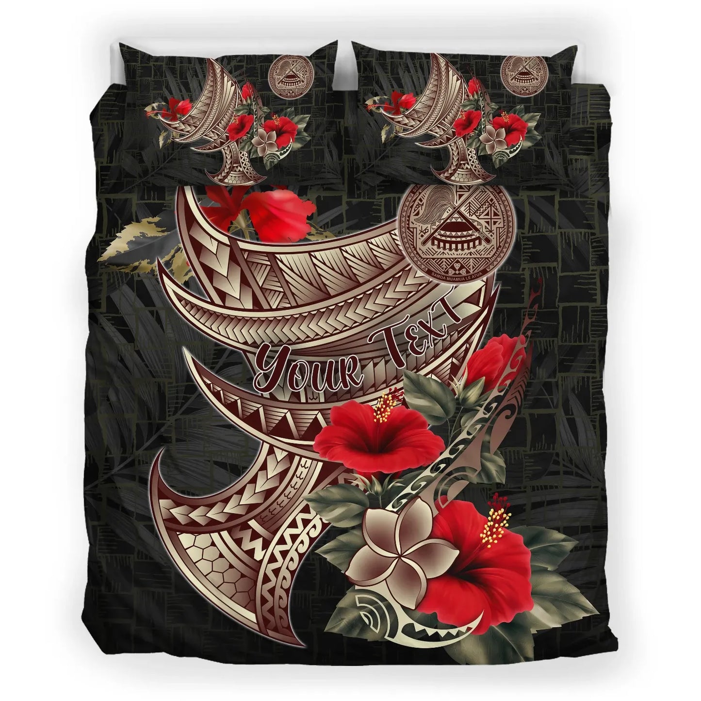 American Samoa Custom Personalised Bedding Set - Polynesian Tribal Vintage Style