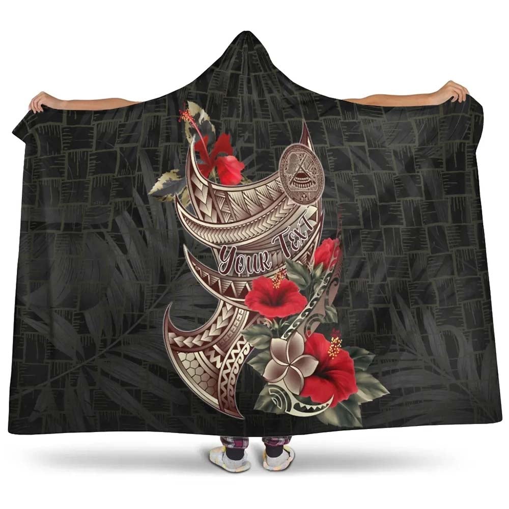 American Samoa Custom Personalised Hooded Blanket - Polynesian Tribal Vintage Style