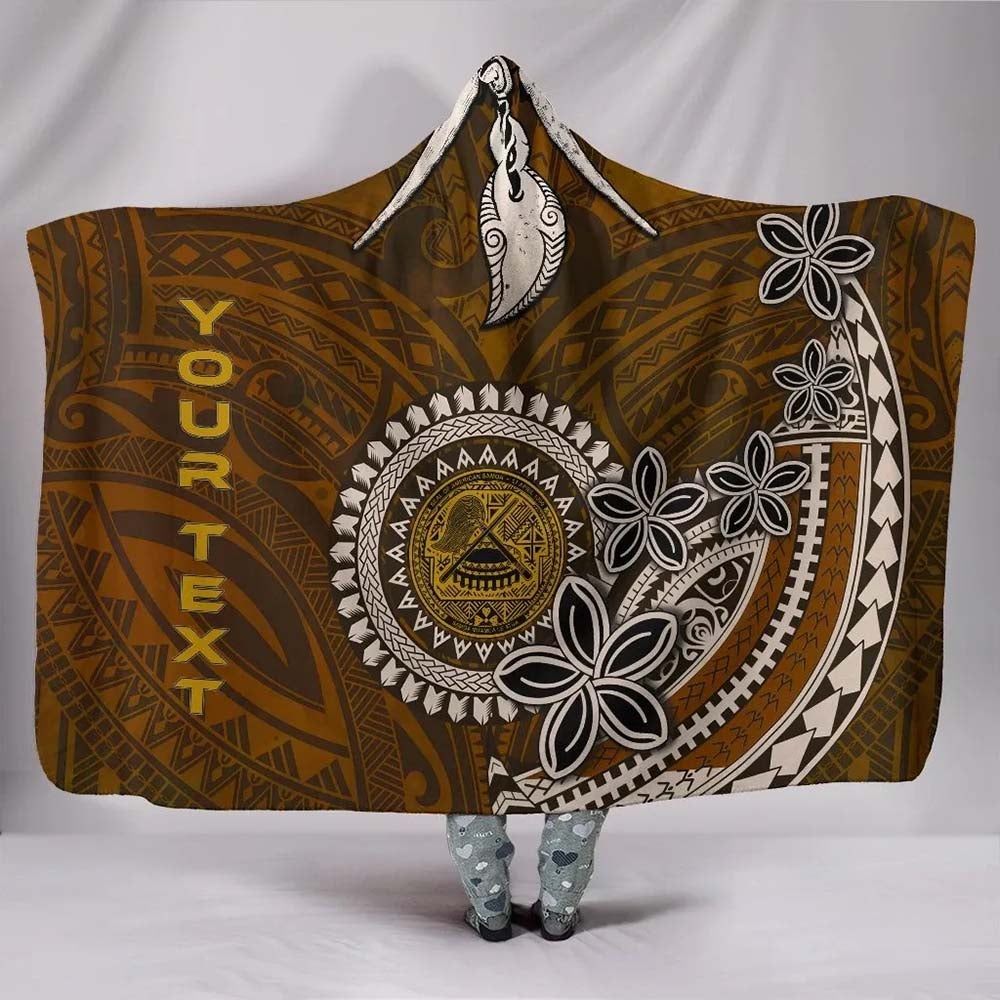 American Samoa Custom Personalised Hooded Blankets - Polynesian Boar Tusk