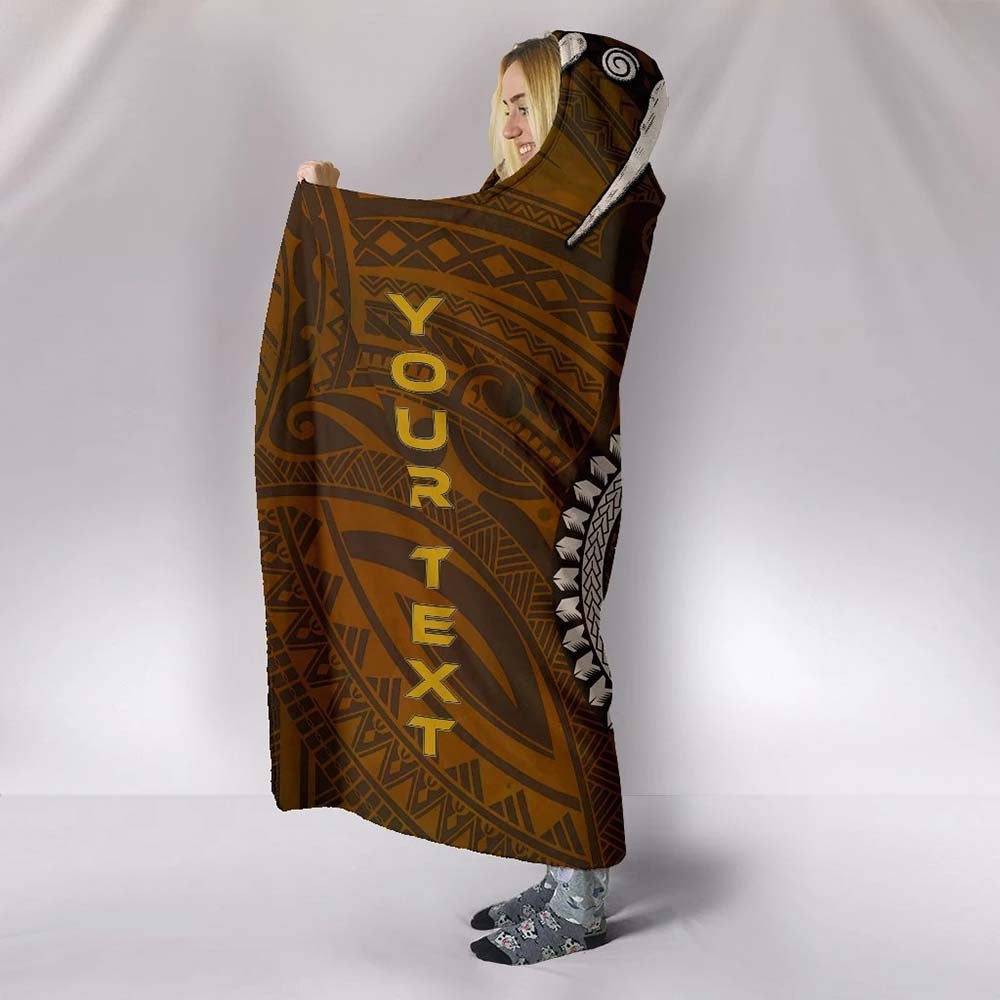 American Samoa Custom Personalised Hooded Blankets - Polynesian Boar Tusk