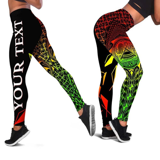 American Samoa Custom Personalised  Legging - AS Seal Rocket Style (Reggae)