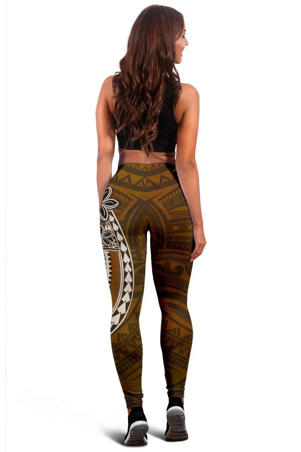 American Samoa Custom Personalised Legging - Polynesian Boar Tusk