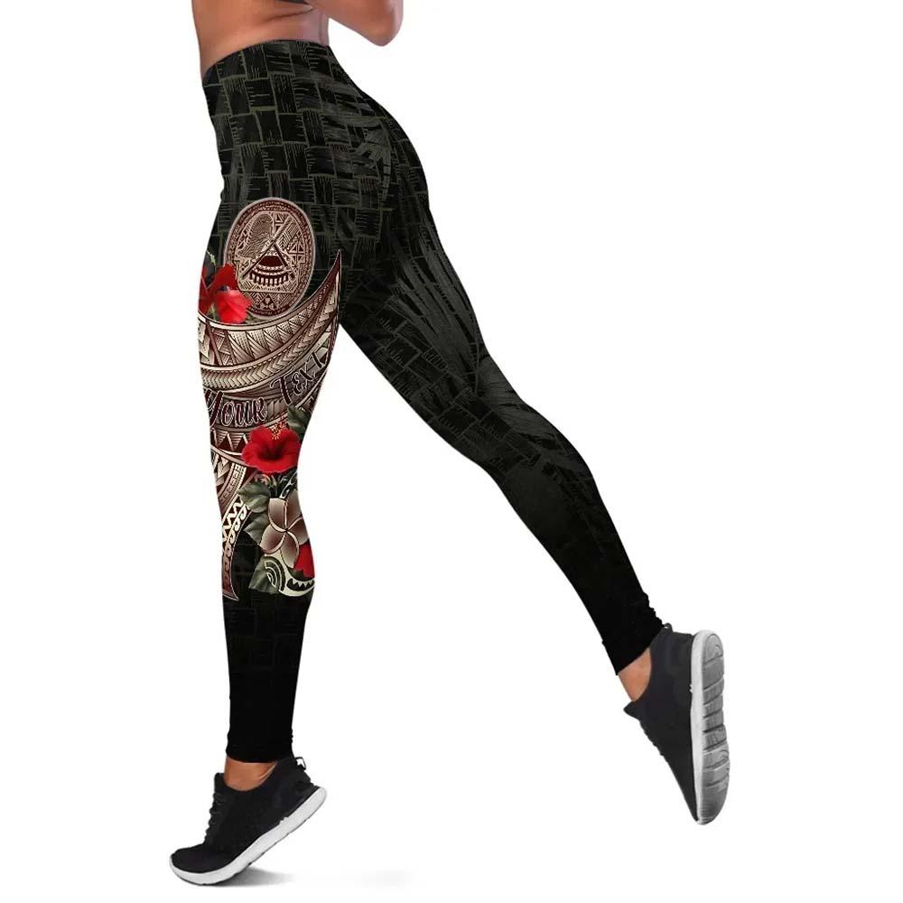 American Samoa Custom Personalised Legging - Polynesian Tribal Vintage Style