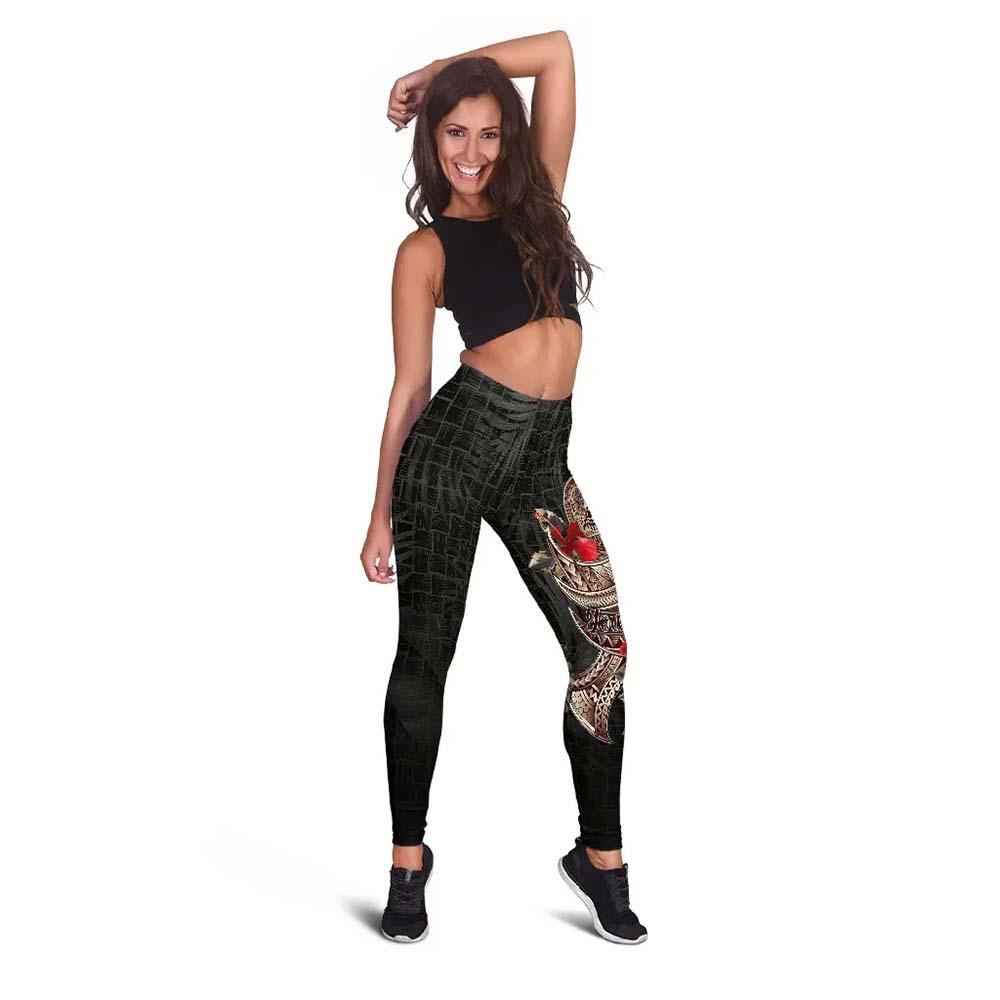 American Samoa Custom Personalised Legging - Polynesian Tribal Vintage Style