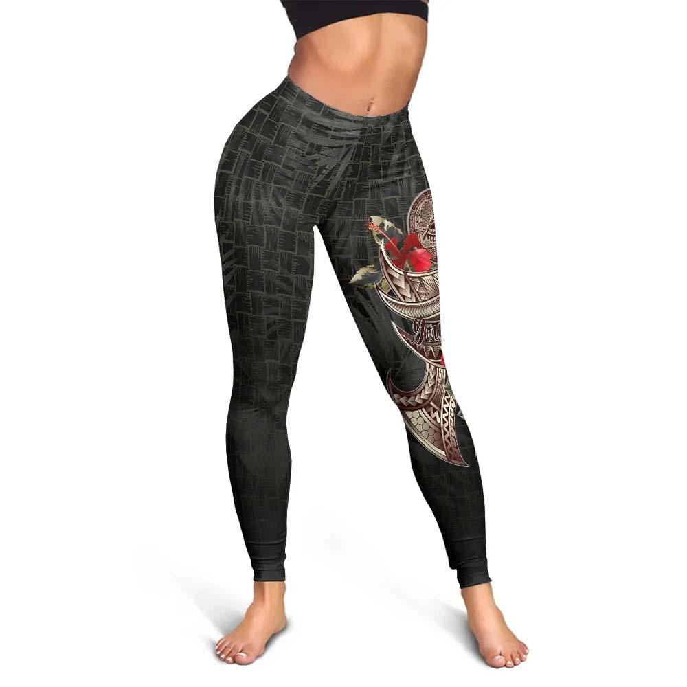 American Samoa Custom Personalised Legging - Polynesian Tribal Vintage Style