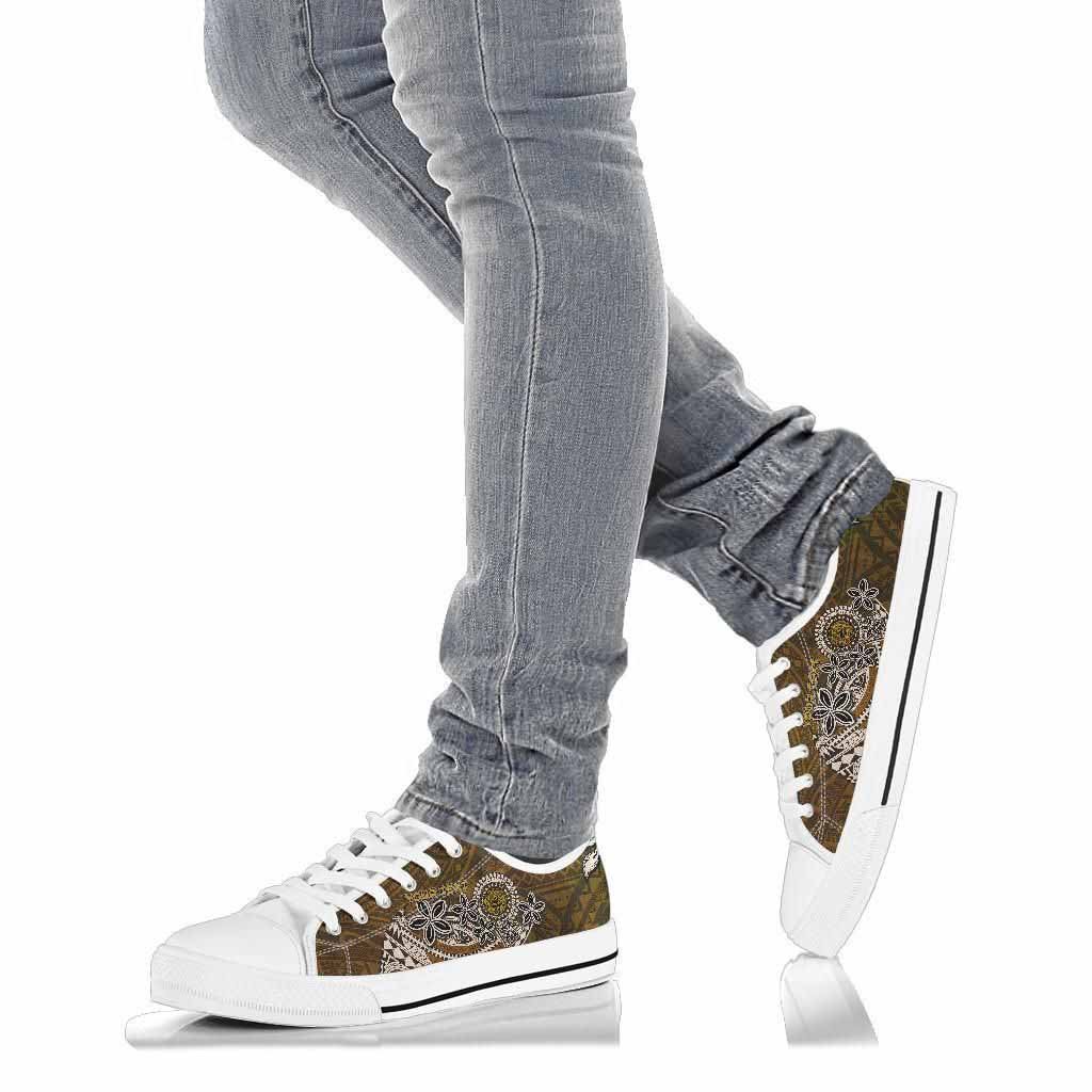 American Samoa Custom Personalised Low Top Shoes - Polynesian Boar Tusk