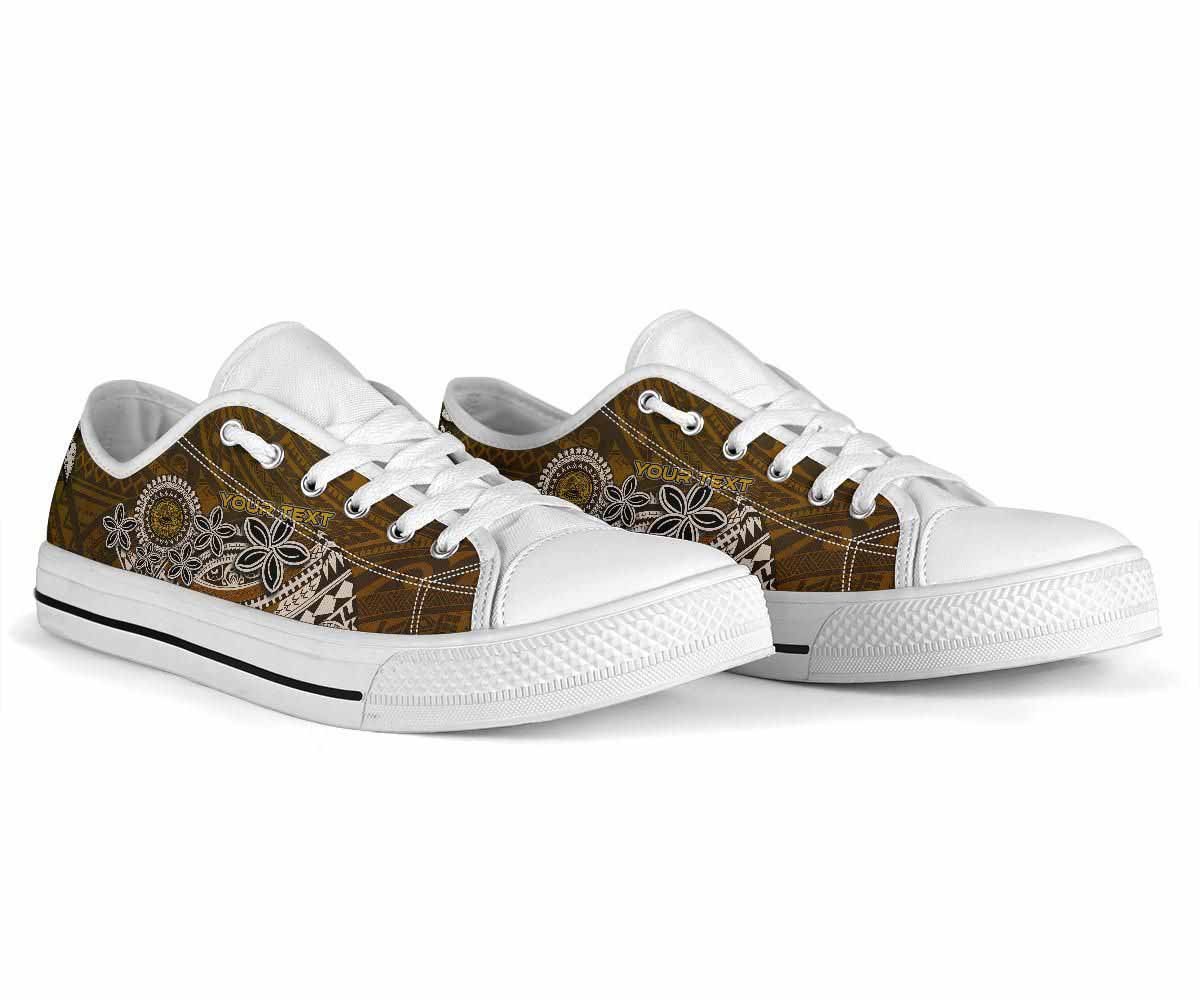 American Samoa Custom Personalised Low Top Shoes - Polynesian Boar Tusk