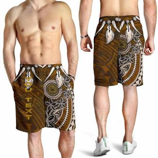 American Samoa Custom Personalised Men Shorts - Polynesian Boar Tusk