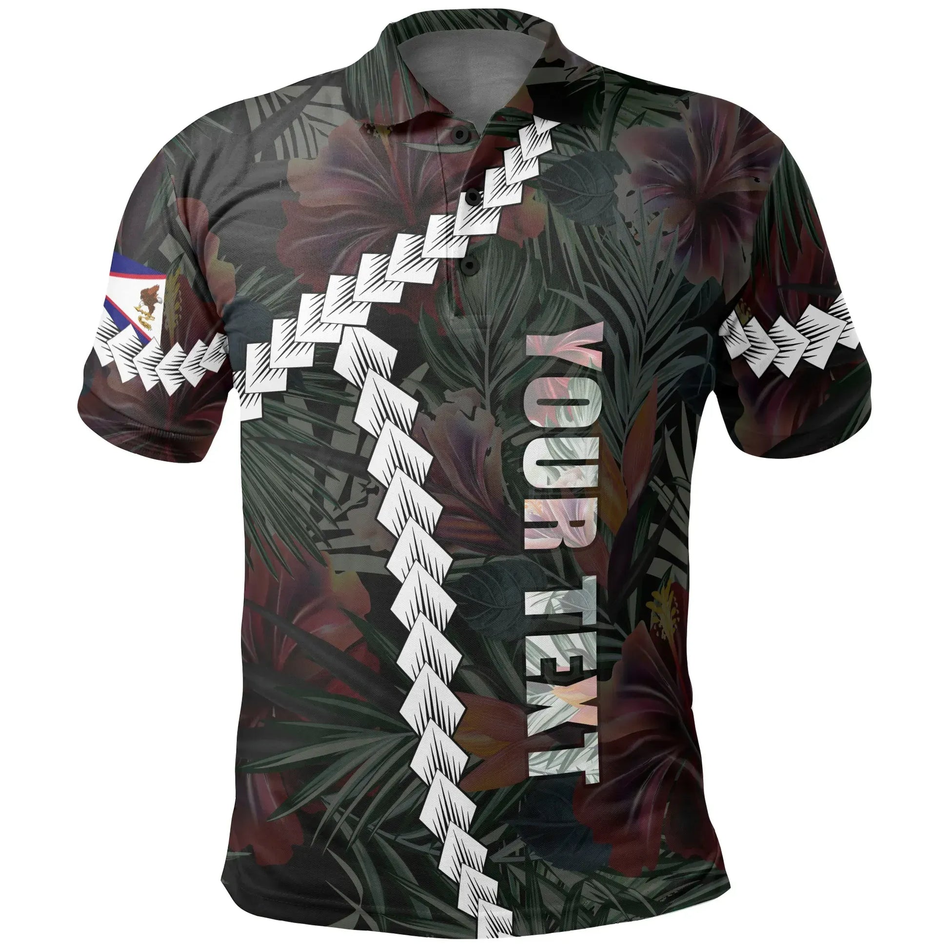 American Samoa Custom Personalised Polo Shirt - Chain Polynesian